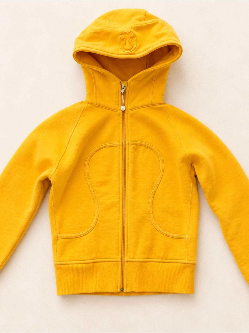 lululemon Women’s Bright Marigold Yellow Full‑Zip Scuba Hoodie / Size 8